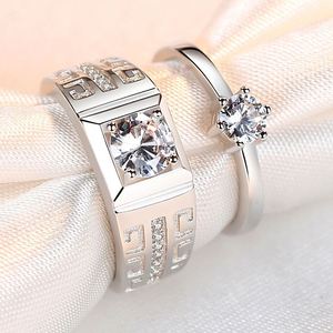 Free Size Adjustable Silver <b>Couple</b> <b>Ring</b> for Wedding Jewelry Men Women Diamond <b>Ring</b> Crystal <b>Rings</b> for <b>Couple</b> Lover - Product Image 5