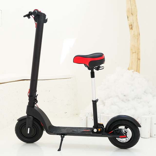 HX Smart Classic Electric Two-Wheel Step Scooter Best Foldable Adult Scooter Bike with Removable Battery Optional Seat