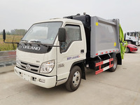 Foton Forland 3m3 4m3 Petit Compression Bin Camion Véhicule de collecte de déchets Trash Rebbish Compactor Camion à ordures avec trémie de 1m2