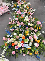 H173 Fleurs suspendues aux couleurs vives, fleurs sauvages, fleurs au sol, fleurs artificielles, décorations de mariage en pelouse, boules de fleurs