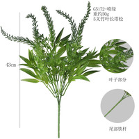 Vente chaude Faux Arbre Vert Branche Décoration Verdure Buissons Feuilles Artificielles Plantes Arbuste Ramas Secas Artificiales