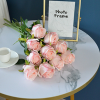 Tige de rose en soie artificielle Prix d'usine Décoration de mariage d'intérieur de haute qualité Branche de fleurs artificielles pour la Saint-Valentin