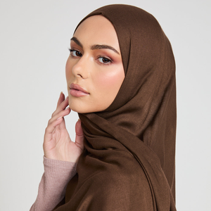 Lightweight Breathable Soft Cotton Rayon <b>Viscose</b> Woven Modal <b>Hijab</b> Scarf Shawl Traditional Muslim Women's Accessory - Product Image 1