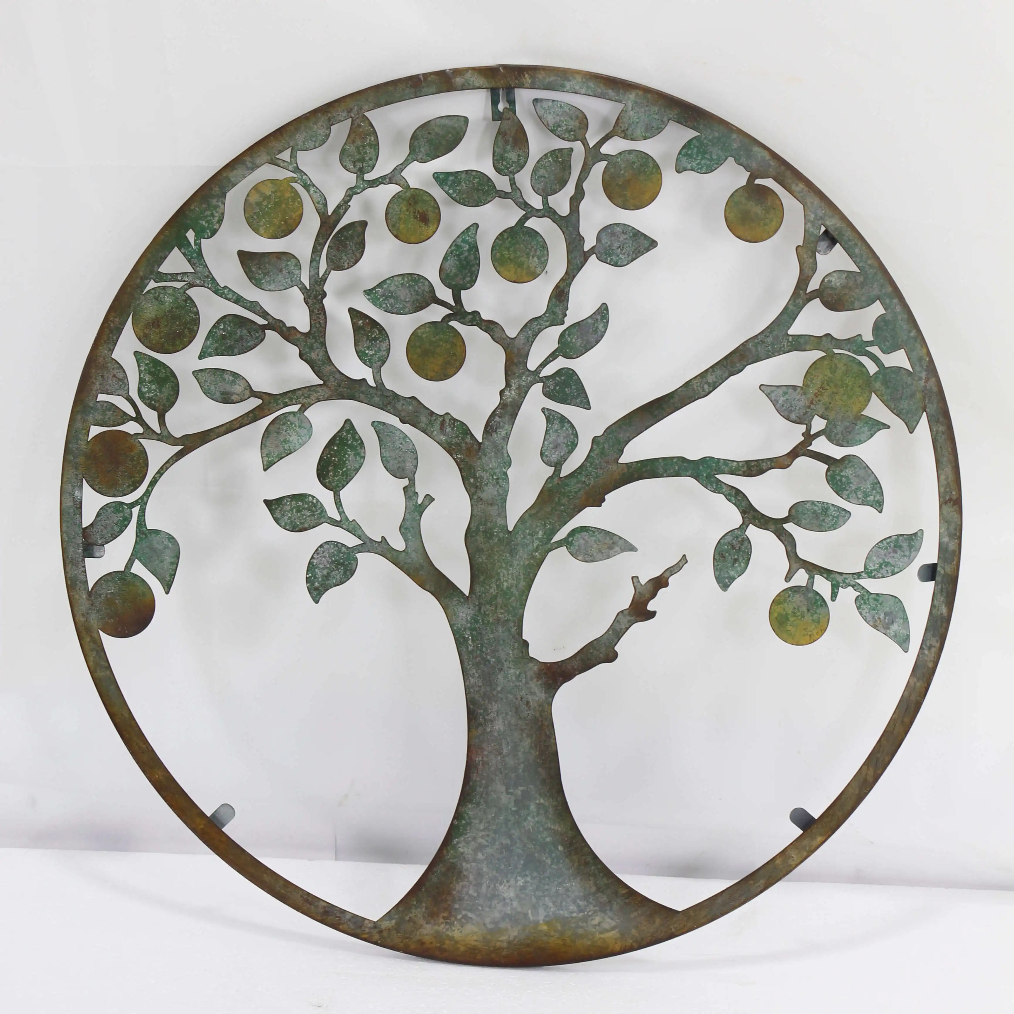 Modern Nordic Style Rustic Round Iron Metal Wall Hanging Living Room Decor Customized Tree Wall Art for Home Decor