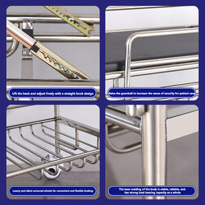Carrello per Pazienti in Acciaio Inossidabile con Quattro Ruote Piccole, Arredamento Ospedaliero - Product Image 5