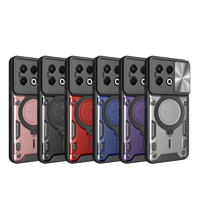 Hot Mobile Car Mount Magnetic 360 Rotation Hard Shell Soft TPU Case Camshield Phone Case for Tecno Spark 30 Pro 4G