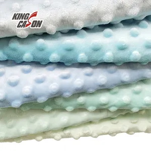 KINGCASON Colorful Dye Low Price Bulk Export 100% Polyester Super Soft Minky Dot Fabric For Home Textiles and Baby Blanket