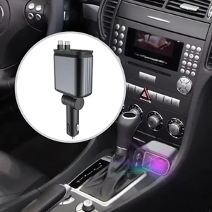 Universal Car <b>Charger</b> 120W 4-in-1 Fast Car <b>Charger</b> with Retractable <b>Type</b>-<b>C</b> <b>Cables</b> Multi-port Fast Charging 180 Degree Rotation - Product Image 5