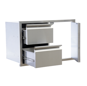 304 נירוסטה שתי מגירה & משולבת דלת אחת w 45 x h 22 אינץ 'מטבח מודרני ל חיצוני bbq - Product Image 2