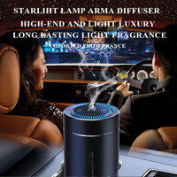 Diffuseur d'arômes portable pour voiture avec porte-gobelet, 80 ml d'huile essentielle, alimenté par batterie, diffuseur ultrasonique en métal pour voiture et maison