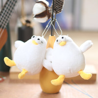 Porte-clés en peluche amusant et mignon en forme de mouette, de canard ou de poulet, jouet en peluche doux, breloque pour clés