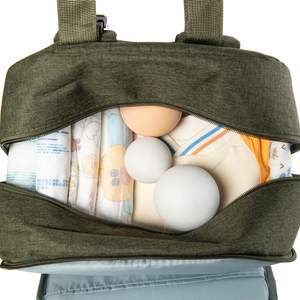 Ibeiker Diseño personalizado Mami Mommy Bolsa de pañales Mochila con cambiador portátil y estuche para chupete y correas para cochecito - Product Image 5