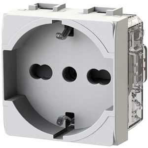 4 Cajas de Enchufes de Pared Schuko P40 230V Blancas con Conexión a Tierra Estándar IP20 Material PC - Product Image 1