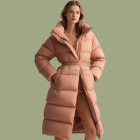 Veste d'hiver pour femme en duvet de canard blanc 90% personnalisé, OEM ODM, parka, manteau extra long, patchwork, à capuche