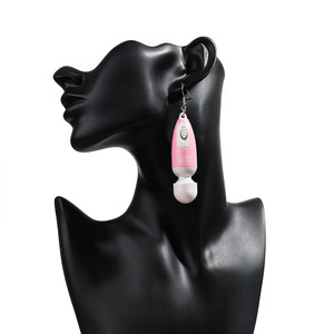 2025 Heiß Verkaufter Modeschmuck Mini Intimspielzeug Lustiger Scherzartikel vibrierendes Geschenk Party SCHMUCK Acryl Vibrator-Ohrringe für Damen - Product Image 2