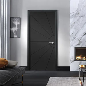Porte d'entrée intérieure moderne Porte intérieure insonorisée en MDF personnalisée Porte pivotante en bois massif peinte en noir - Product Image 6