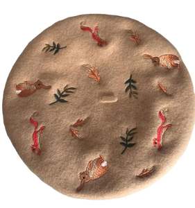 Boinas de Lana Pura con Bordado Personalizado de Ardilla y Conejo, Moda Europea y Americana para Mujer, Otoño Invierno - Product Image 2