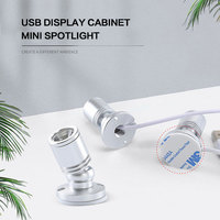 3W DC5V LED USB Spotlight Aluminium Mini Spot Light pour Bijouterie Cabinet Vitrine Interface USB Surface Mounted Living Room