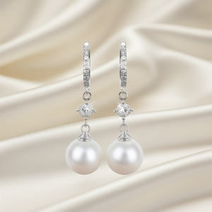 มิอาโอรุย ไวท์โกลด์ อะโกย่า เพิร์ล ดรอปต่างหูทอง 18K AAA ไข่มุกทรงกลม งานแต่งงาน เครื่องประดับสตรีคลาสสิก - Product Image 2