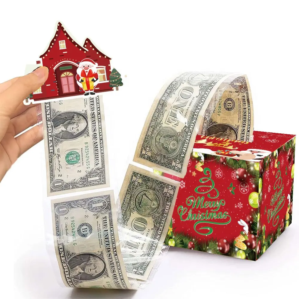 Caja de dinero de Navidad para regalo en efectivo Cajas de regalo de dinero en efectivo con tarjeta extraíble del día de feliz cumpleaños para amigos amantes padres