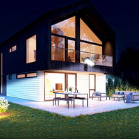Lumière de sécurité LED solaire murale avec détecteur de mouvement PIR, température de couleur réglable 2700K/4100K/6500K, angle réglable, IP65, éclairage de jardin