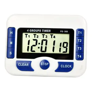 Magnetic 4 Groups Digital Kitchen Timer with Alarm Clock Reminder Multifunction Cooking Beauty Timer Countdown Electronic Timer