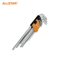 All Star Crv set kunci HEX ekstra panjang, set kunci TORX harga pabrik murah 9 buah