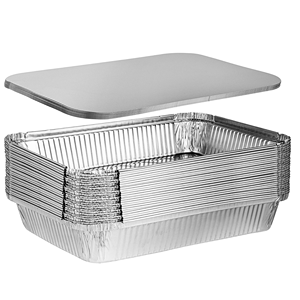 Barquette alimentaire rectangulaire en aluminium de 1000 ml avec couvercle en PP de qualité alimentaire, pour pain, barbecue, jetable, écologique, pour usage domestique - Product Image 2