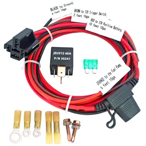 P/N 30247 Electric Fuel Pump Relay Kit Fuel Pump Wiring Harness Kit Relay Bypass 40 AMP Waterproof Relay Switch Kit