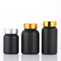 Bouteilles en plastique de capsule de pilule en plastique de vitamine médicale vide de sucrerie noire bouteilles en plastique de médecine