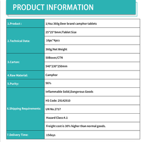 Plante organique naturelle 360g camphre synthétique carré blanc usage religieux rituel camphre tablette - Product Image 6
