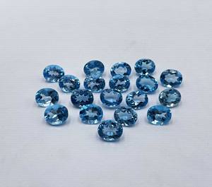 Lote de piedras preciosas sueltas de Topacio Azul suizo natural 5-10 MM corte ovalado certificado IGI para la fabricación de joyas - Product Image 1