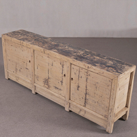 Meuble de rangement de salon à quatre portes en bois recyclé chinois antique, style Wabi-Sabi, éco-responsable, mobilier naturel pour la maison