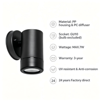 Lampu Dinding LED Silinder IP54 Bahan PC Plastik Tahan UV Garansi 3 Tahun untuk Koridor Hotel, Lorong, Tangga, Penerangan Tepi Pantai