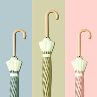 Parapluie de golf moderne de style japonais-coréen, minimaliste, avec poignée droite, design bicolore, structure à 16 baleines, ouverture automatique, robuste