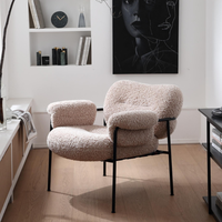 Fauteuil lounge rembourré de luxe moderne et design avec structure en métal Mobilier de salon inclinable confortable pour chambre à coucher d'hôtel