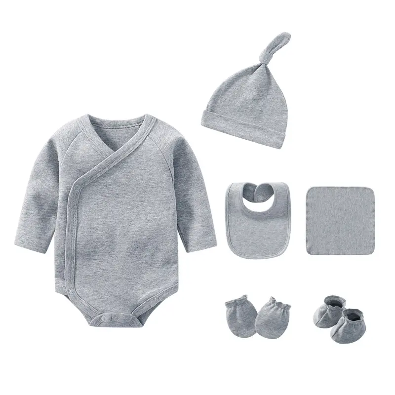 Barboteuse vêtements Onesie chaussettes tissu salive serviette sale couleur garçon fille présent infantile enfant en bas âge nouveau-né bébé coffret cadeau