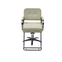 [ECCLIM]DANIEL (2) EC-003 Fauteuil de Barbier en Acier Inoxydable Mobilier de Salon Commercial Moderne Confortable pour Salon de Coiffure