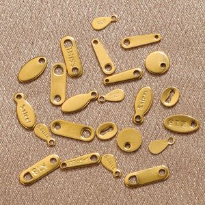 Etichette distanziatrici personalizzate con logo, 100 pz, in acciaio inossidabile oro e argento, incise al <span class=keywords><strong>laser</strong></span>, per collane e bracciali - Product Image 1