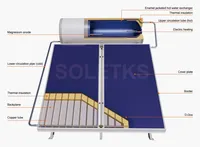 Chauffe-eau solaire à plaque plate 120L avec réservoir émaillé, montage multi-angle adaptable, pressurisé 0,6 MPa, pour extérieur, économie d'énergie