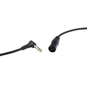 Adaptateur de câble <span class=keywords><strong>mono</strong></span> TS 6,35 mm à <span class=keywords><strong>XLR</strong></span> asymétrique à angle de 90 degrés pour microphone, guitare, amplificateur, mélangeur, 30 cm - Product Image 3