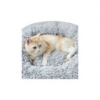 Coussin rond pour chien en peluche amovible et lavable avec fermeture éclair, utilisation en intérieur, toutes saisons, tapis pour animaux de compagnie pour chats et chiens