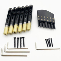 6 String Headless Electric Guitar Bridge, Slanted Fret Honeycomb Structure String Lock Kit with Full Accessories