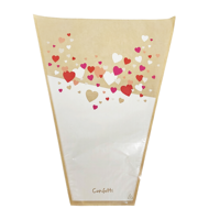 Film d'emballage pour fleurs en papier kraft transparent biodégradable et soluble dans l'eau + BOPP, support de bouquet, collier d'emballage, design en forme de cœur