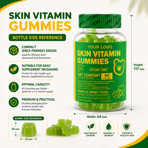 Gummies vitaminées personnalisées certifiées GMP, sans sucre, végétaliennes, à l'arbutine, vitamines C et E, pour un éclaircissement et un éclat radieux de la peau. - Product Image 6