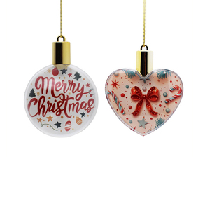 Boules <span class=keywords><strong>de</strong></span> Noël <span class=keywords><strong>en</strong></span> plastique à sublimation vierge Ornements suspendus <span class=keywords><strong>de</strong></span> Noël avec photo personnalisée pour l'impression <span class=keywords><strong>de</strong></span> bricolage - Product Image 1