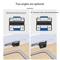 Conector DB9 Macho a Hembra, Adaptador de Protocolo RS232 con Ángulo Recto de 270 Grados