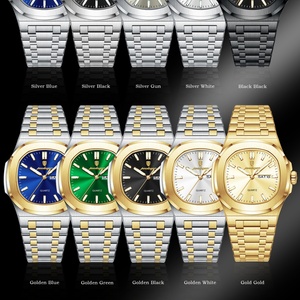 POEDAGAR Square Fashion Men's Wristwatch Week Date Stainless Steel Quartz Man <b>Watch</b> Luminous Waterproof Business <b>Watches</b> for Men - Product Image 5