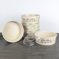 Saladier en papier aqueux avec Logo personnalisé imprimé, fabriqué à partir de papier brut biodégradable de qualité alimentaire