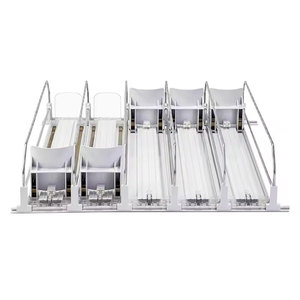 Organisateur de boissons <span class=keywords><strong>à</strong></span> largeur réglable, <span class=keywords><strong>à</strong></span> poussée automatique, glissière de réfrigérateur avec <span class=keywords><strong>support</strong></span> de rangement <span class=keywords><strong>pour</strong></span> canettes de soda, étagère de présentation, pousseur - Product Image 4